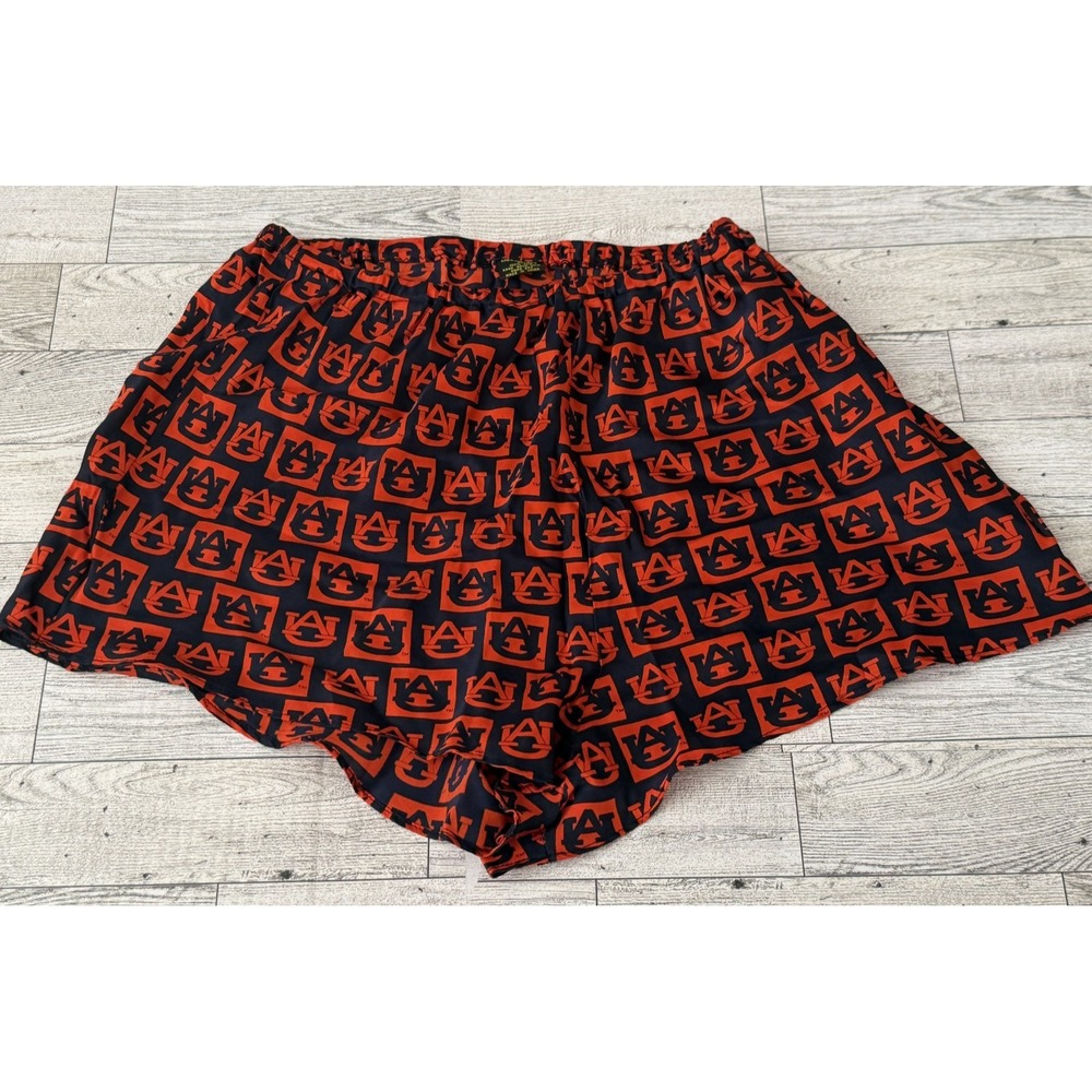 VTG 90s RARE Merge Left 100% Silk Pajama Lounge Shorts Auburn University MEDIUM
